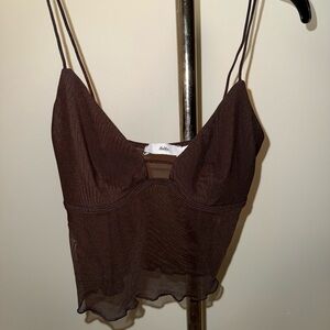 Adika Dark Sheer Spaghetti Strap Top